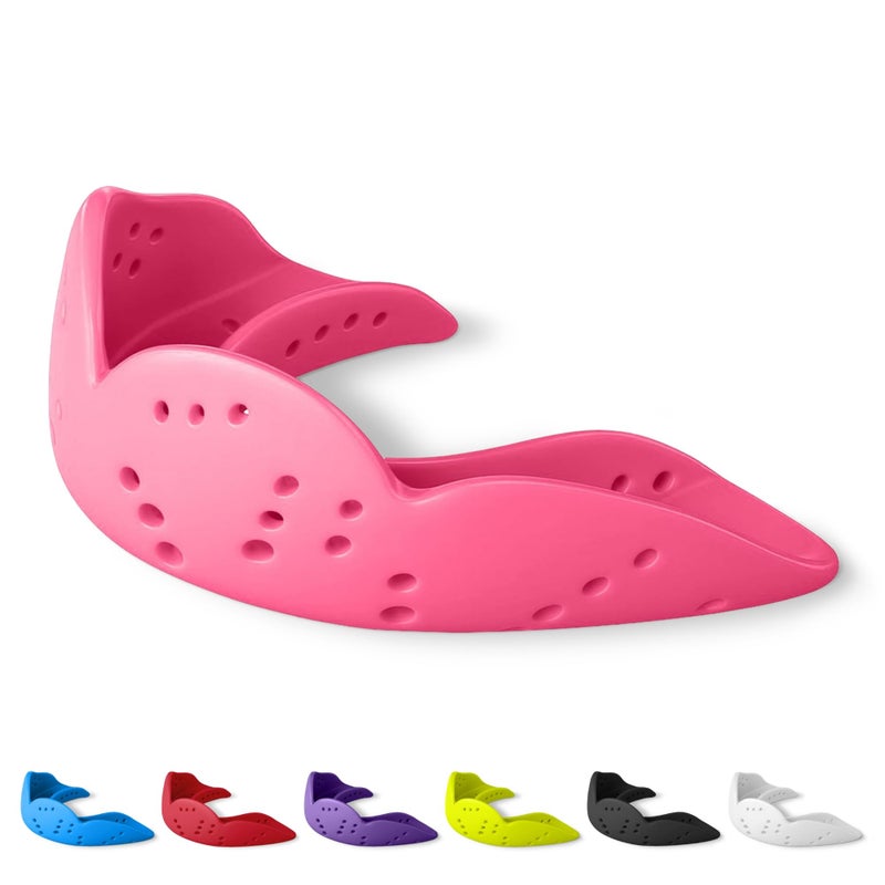 SISU Aero Medium Mouthguard, Hot Pink - 1.6mm Thin - Custom-Molded Fit - Slim Design - Remoldable Up to 20 Times - for Team Sports - Non Toxic - Image 1
